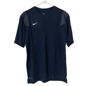 Nike Men's Short Sleeve Dri-Fit Performance Navy Pullover M Medium New